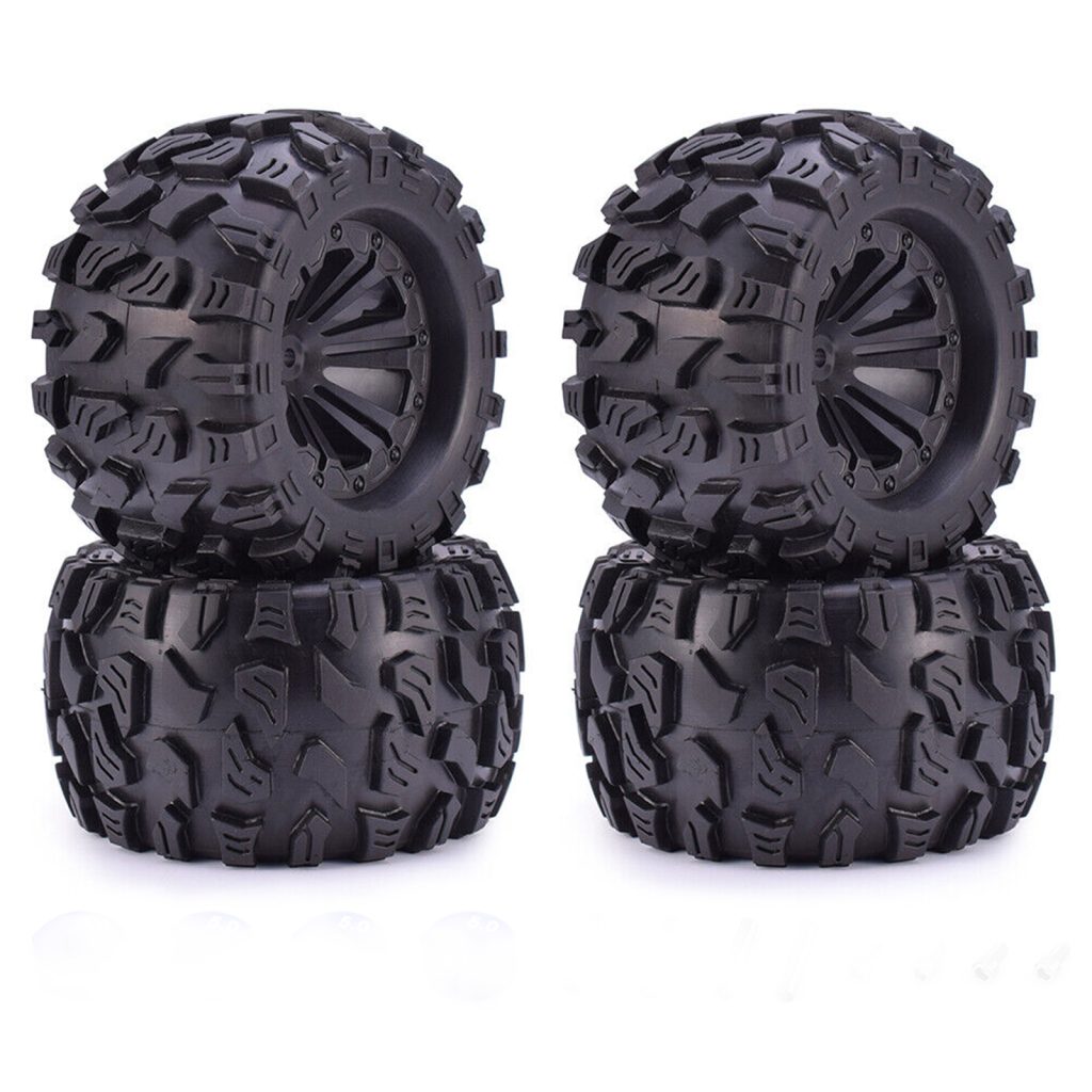 ZD Racing 125mm RC Tires and Wheels 12mm Hex for 1/10 Monster Truck Car ...