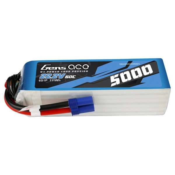 Gens Ace 22.2v 5000mAh 60C Soft Case LiPo Battery