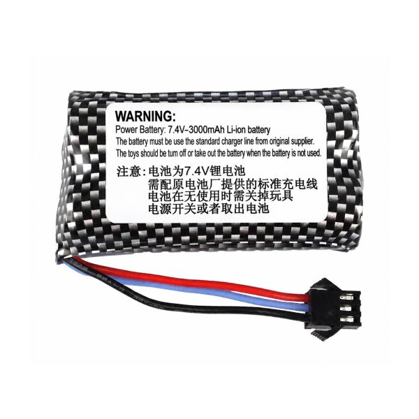 7.4V 3000mah Li-ion Battery 3 pin black connector